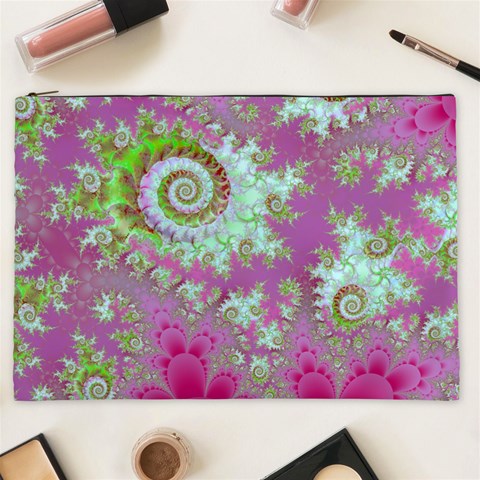 Raspberry Lime Surprise, Abstract Sea Garden  Cosmetic Bag (XXL) from ArtsNow.com Front