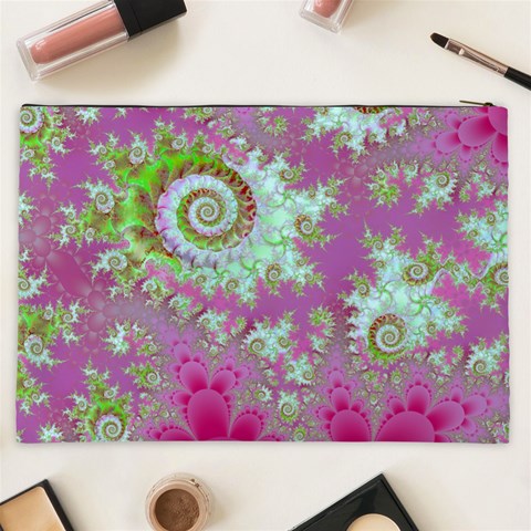 Raspberry Lime Surprise, Abstract Sea Garden  Cosmetic Bag (XXL) from ArtsNow.com Back