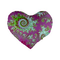 Raspberry Lime Surprise, Abstract Sea Garden  16  Premium Heart Shape Cushion  from ArtsNow.com Front