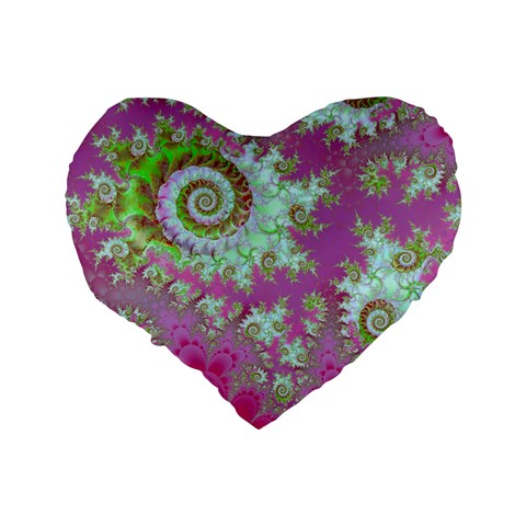 Raspberry Lime Surprise, Abstract Sea Garden  16  Premium Heart Shape Cushion  from ArtsNow.com Back