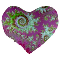 Raspberry Lime Surprise, Abstract Sea Garden  19  Premium Heart Shape Cushion from ArtsNow.com Back