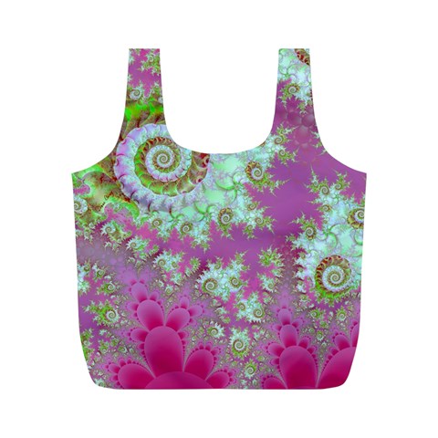 Raspberry Lime Surprise, Abstract Sea Garden  Reusable Bag (M) from ArtsNow.com Front