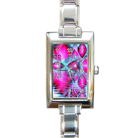 Ruby Red Crystal Palace, Abstract Jewels Rectangular Italian Charm Watch from ArtsNow.com Front