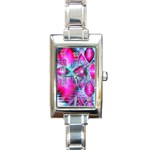 Ruby Red Crystal Palace, Abstract Jewels Rectangular Italian Charm Watch