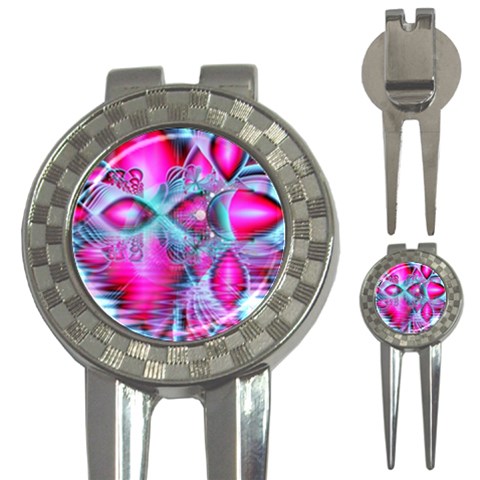 Ruby Red Crystal Palace, Abstract Jewels Golf Pitchfork & Ball Marker from ArtsNow.com Front