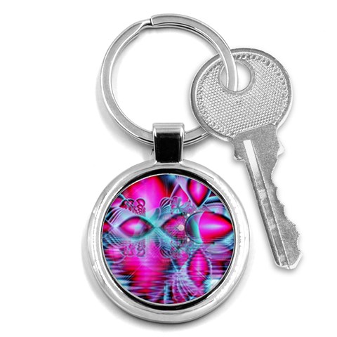 Ruby Red Crystal Palace, Abstract Jewels Key Chain (Round) from ArtsNow.com Front