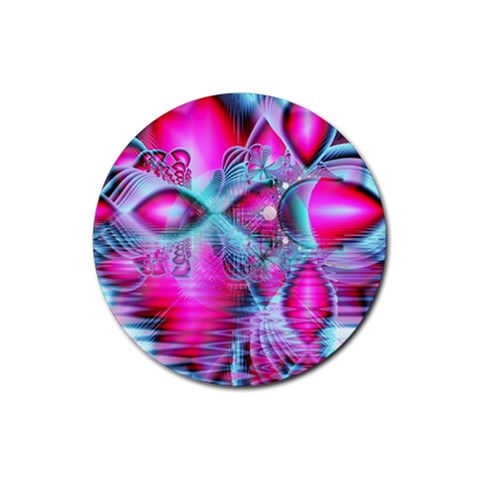 Ruby Red Crystal Palace, Abstract Jewels Drink Coaster (Round) from ArtsNow.com Front