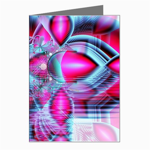 Ruby Red Crystal Palace, Abstract Jewels Greeting Card from ArtsNow.com Left