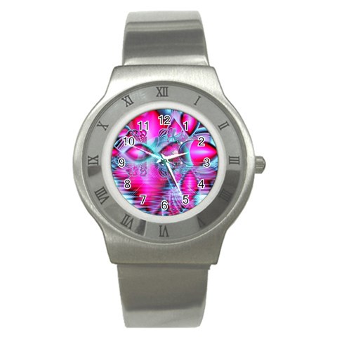 Ruby Red Crystal Palace, Abstract Jewels Stainless Steel Watch (Slim) from ArtsNow.com Front