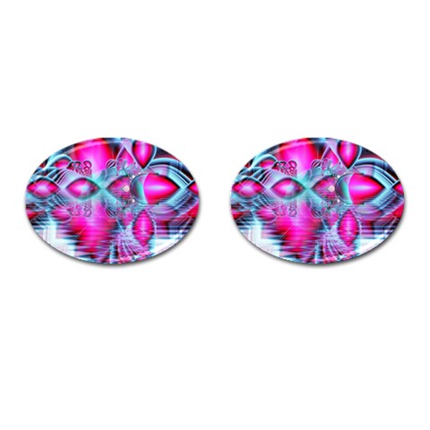 Ruby Red Crystal Palace, Abstract Jewels Cufflinks (Oval) from ArtsNow.com Front(Pair)