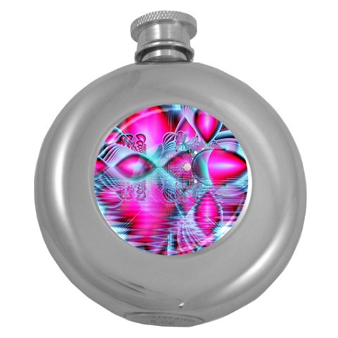 Ruby Red Crystal Palace, Abstract Jewels Hip Flask (Round) from ArtsNow.com Front