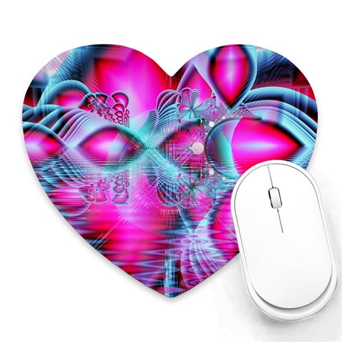 Ruby Red Crystal Palace, Abstract Jewels Mouse Pad (Heart) from ArtsNow.com Front