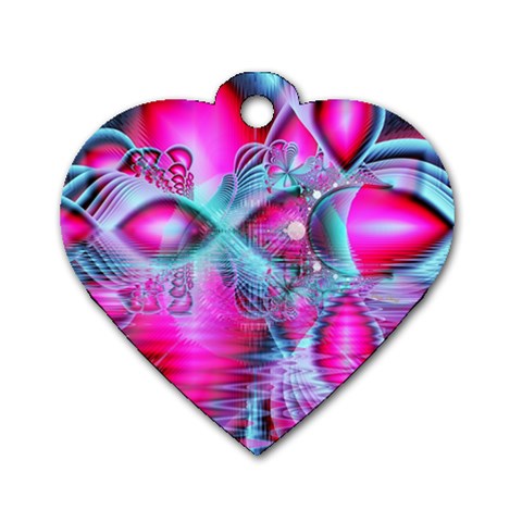 Ruby Red Crystal Palace, Abstract Jewels Dog Tag Heart (One Sided)  from ArtsNow.com Front