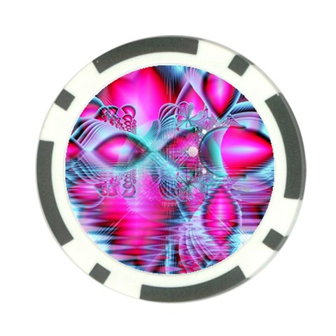 Ruby Red Crystal Palace, Abstract Jewels Poker Chip from ArtsNow.com Front