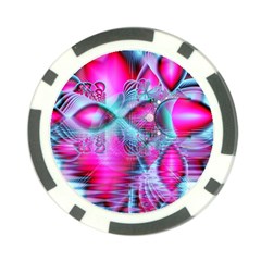 Ruby Red Crystal Palace, Abstract Jewels Poker Chip from ArtsNow.com Front