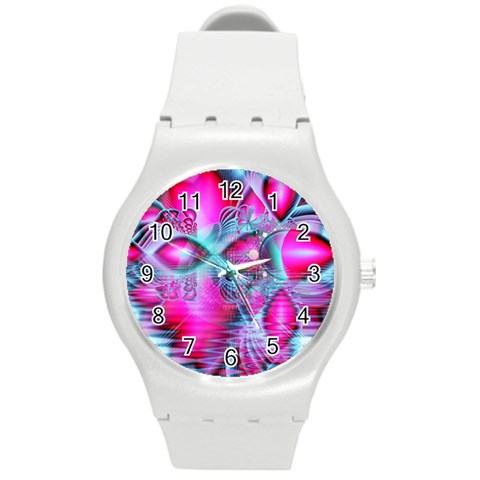 Ruby Red Crystal Palace, Abstract Jewels Plastic Sport Watch (Medium) from ArtsNow.com Front