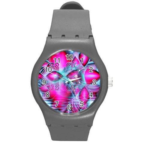 Ruby Red Crystal Palace, Abstract Jewels Plastic Sport Watch (Medium) from ArtsNow.com Front