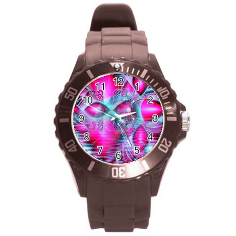 Ruby Red Crystal Palace, Abstract Jewels Plastic Sport Watch (Large) from ArtsNow.com Front