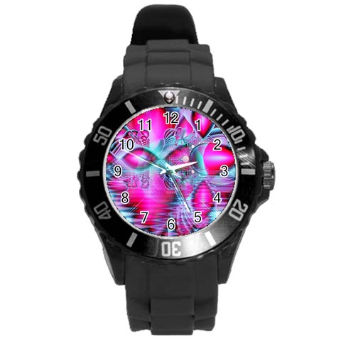 Ruby Red Crystal Palace, Abstract Jewels Plastic Sport Watch (Large) from ArtsNow.com Front