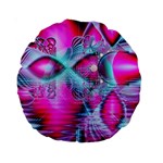 Ruby Red Crystal Palace, Abstract Jewels 15  Premium Round Cushion 