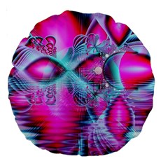 Ruby Red Crystal Palace, Abstract Jewels 18  Premium Round Cushion  from ArtsNow.com Back