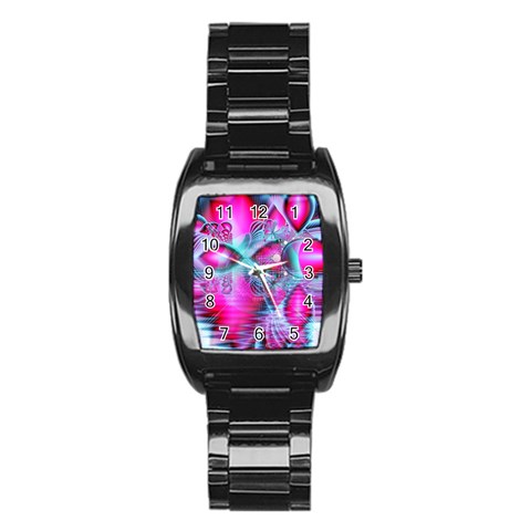 Ruby Red Crystal Palace, Abstract Jewels Stainless Steel Barrel Watch from ArtsNow.com Front