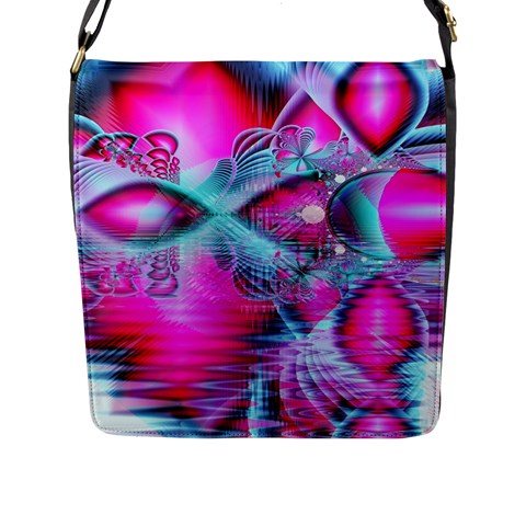 Ruby Red Crystal Palace, Abstract Jewels Flap Closure Messenger Bag (Large) from ArtsNow.com Front