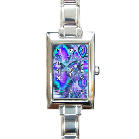 Peacock Crystal Palace Of Dreams, Abstract Rectangular Italian Charm Watch from ArtsNow.com Front