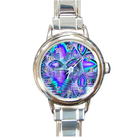 Peacock Crystal Palace Of Dreams, Abstract Round Italian Charm Watch from ArtsNow.com Front