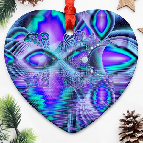 Peacock Crystal Palace Of Dreams, Abstract Heart Ornament from ArtsNow.com Front