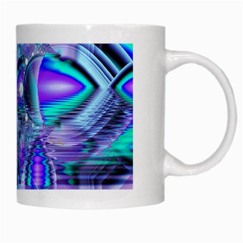 Peacock Crystal Palace Of Dreams, Abstract White Coffee Mug from ArtsNow.com Right