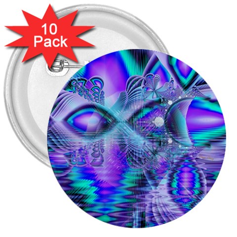 Peacock Crystal Palace Of Dreams, Abstract 3  Button (10 pack) from ArtsNow.com Front