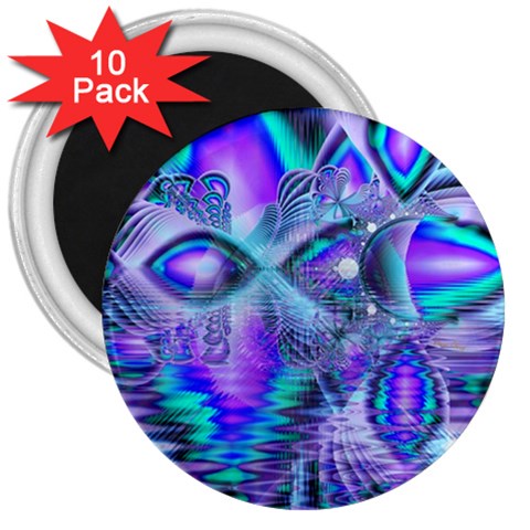 Peacock Crystal Palace Of Dreams, Abstract 3  Button Magnet (10 pack) from ArtsNow.com Front