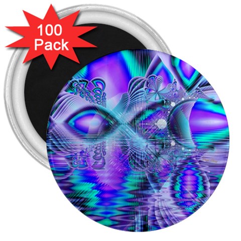 Peacock Crystal Palace Of Dreams, Abstract 3  Button Magnet (100 pack) from ArtsNow.com Front