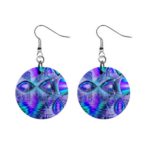 Peacock Crystal Palace Of Dreams, Abstract Mini Button Earrings from ArtsNow.com Front