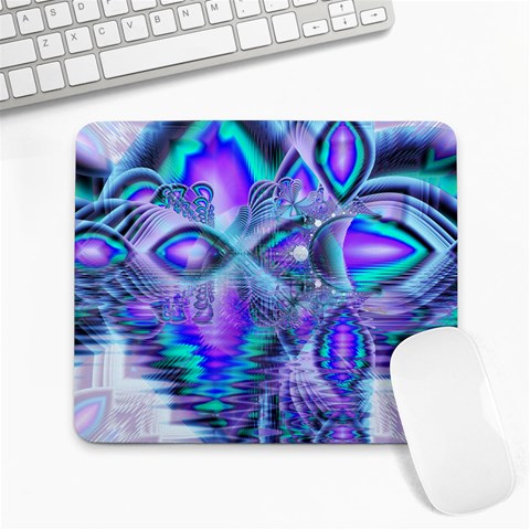 Peacock Crystal Palace Of Dreams, Abstract Large Mouse Pad (Rectangle) from ArtsNow.com Front