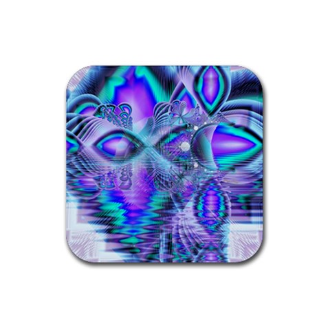 Peacock Crystal Palace Of Dreams, Abstract Drink Coaster (Square) from ArtsNow.com Front