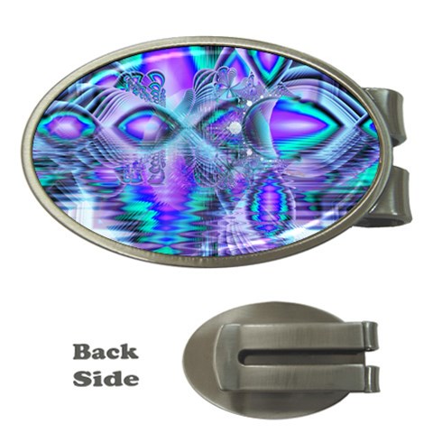 Peacock Crystal Palace Of Dreams, Abstract Money Clip (Oval) from ArtsNow.com Front