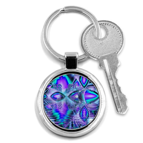 Peacock Crystal Palace Of Dreams, Abstract Key Chain (Round) from ArtsNow.com Front