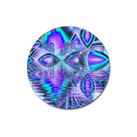 Peacock Crystal Palace Of Dreams, Abstract Magnet 3  (Round) from ArtsNow.com Front