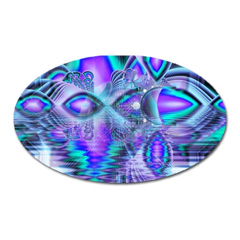 Peacock Crystal Palace Of Dreams, Abstract Magnet (Oval) from ArtsNow.com Front