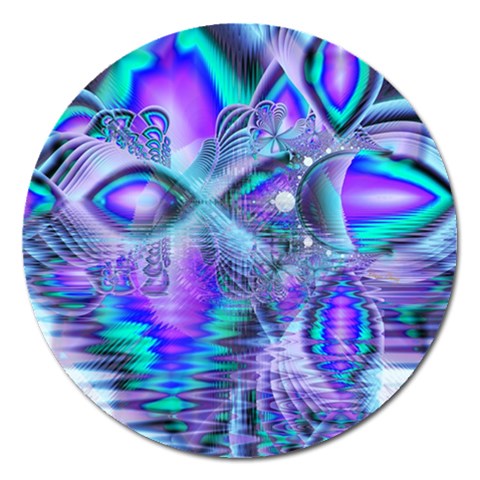 Peacock Crystal Palace Of Dreams, Abstract Magnet 5  (Round) from ArtsNow.com Front