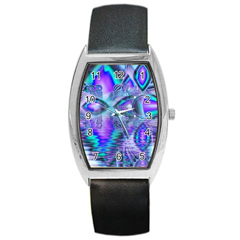 Peacock Crystal Palace Of Dreams, Abstract Tonneau Leather Watch from ArtsNow.com Front