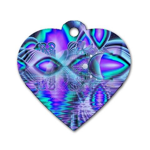 Peacock Crystal Palace Of Dreams, Abstract Dog Tag Heart (One Sided)  from ArtsNow.com Front