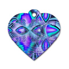 Peacock Crystal Palace Of Dreams, Abstract Dog Tag Heart (Two Sided) from ArtsNow.com Front