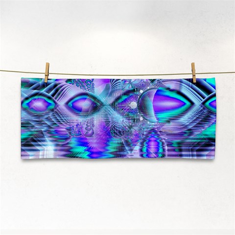 Peacock Crystal Palace Of Dreams, Abstract Hand Towel from ArtsNow.com Front