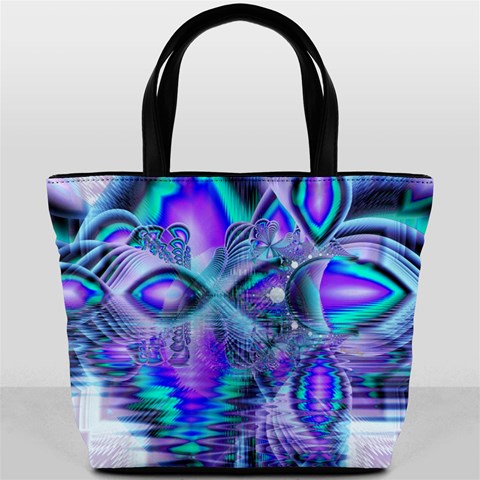 Peacock Crystal Palace Of Dreams, Abstract Bucket Handbag from ArtsNow.com Front