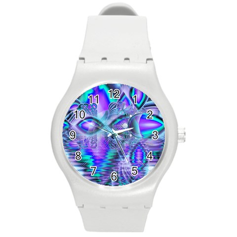 Peacock Crystal Palace Of Dreams, Abstract Plastic Sport Watch (Medium) from ArtsNow.com Front