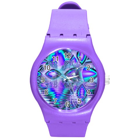 Peacock Crystal Palace Of Dreams, Abstract Plastic Sport Watch (Medium) from ArtsNow.com Front