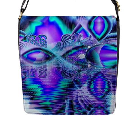 Peacock Crystal Palace Of Dreams, Abstract Flap Closure Messenger Bag (Large) from ArtsNow.com Front